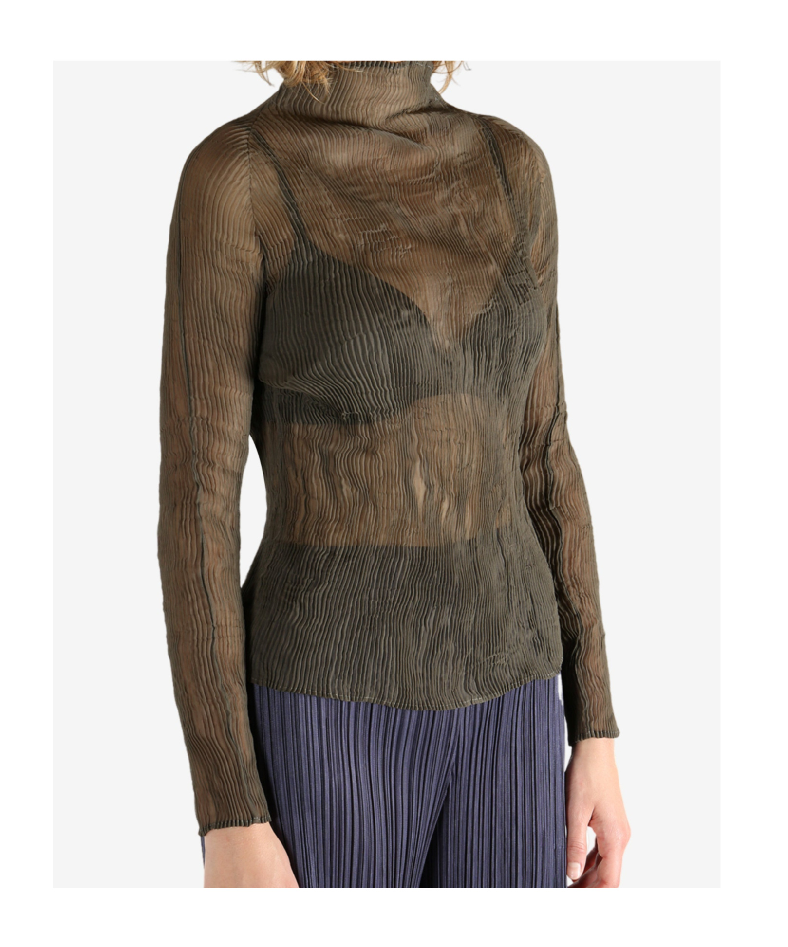 Issey Miyake Chiffon Twist 1 Shirt In Brown
