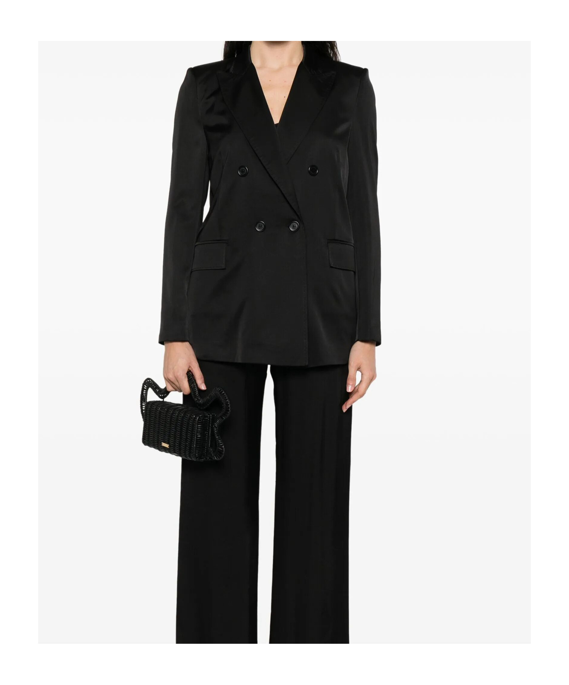 Ermanno Firenze Double-breasted Blazer In Black