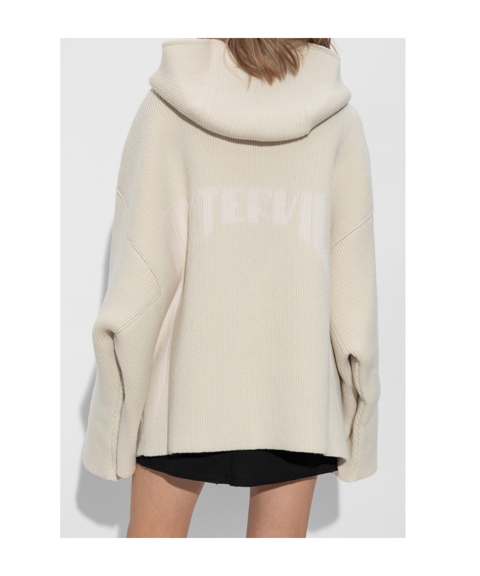 Rick Owens Zipped Hooded Cardi-coat In Nude