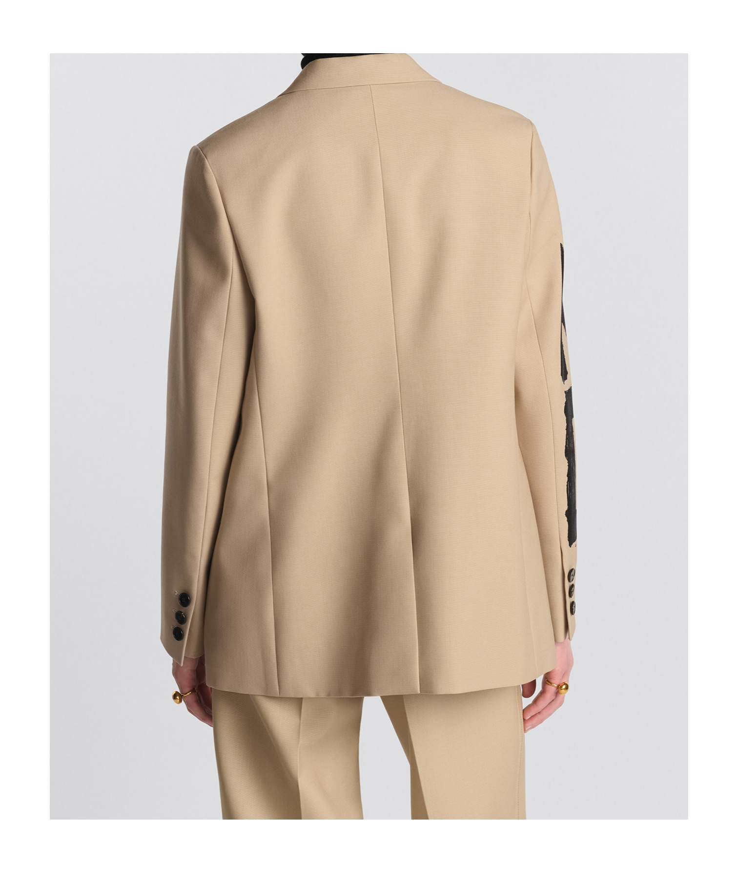 Dior Long-sleeved Suit Coat In Nude