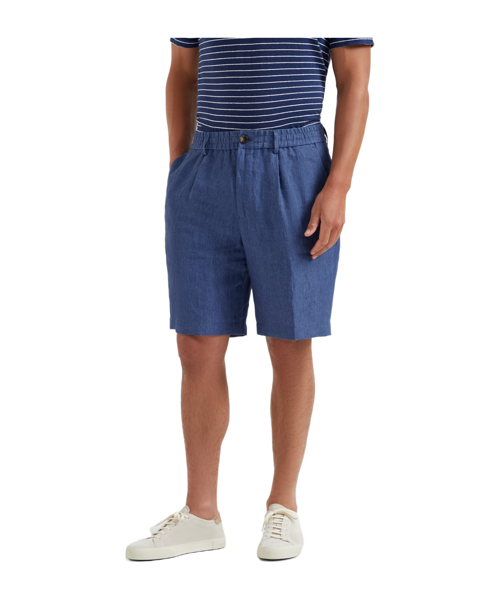 Brunello Cucinelli Elastic Waist Bermuda Shorts In Blue