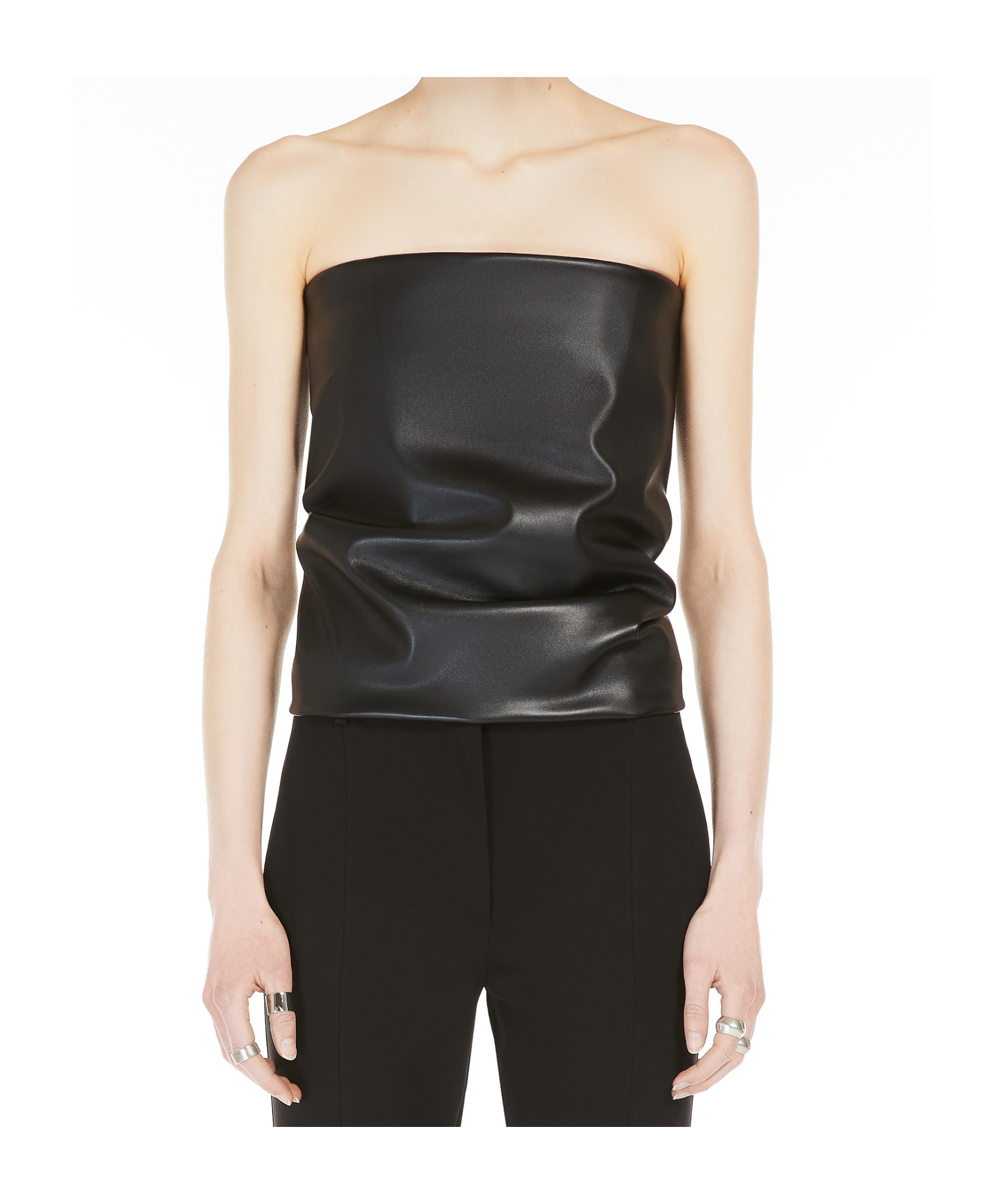 Sportmax Viscose Crop Top In Black