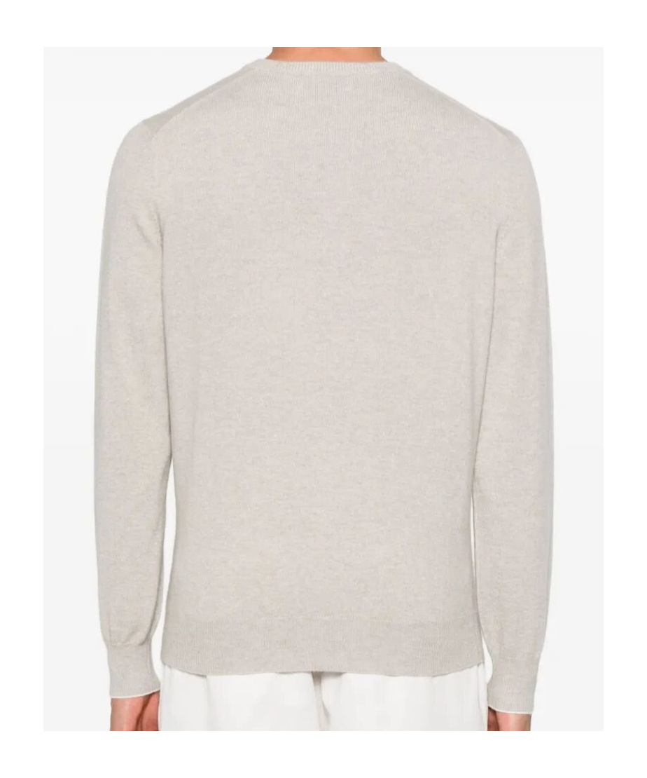 Brunello Cucinelli V-neck Cashmere Sweater In Neutral