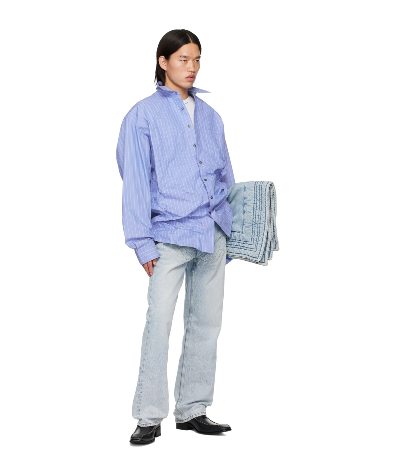 Y/project Belt-loop Jeans In Gray