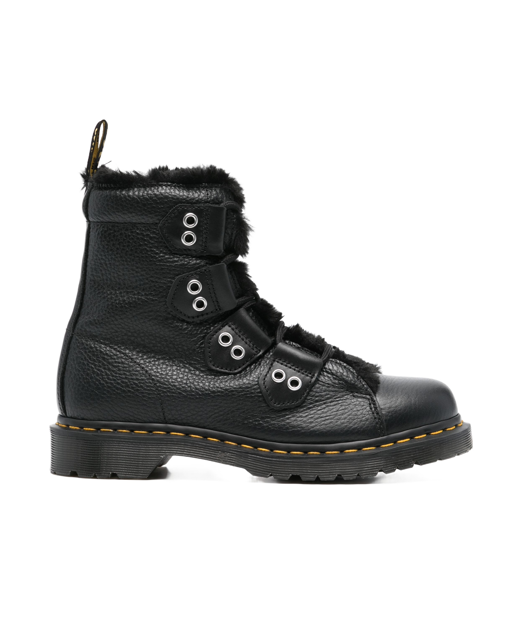 Dr. Martens 1460 Ltt Fl Shoes In Black Milled Nappa