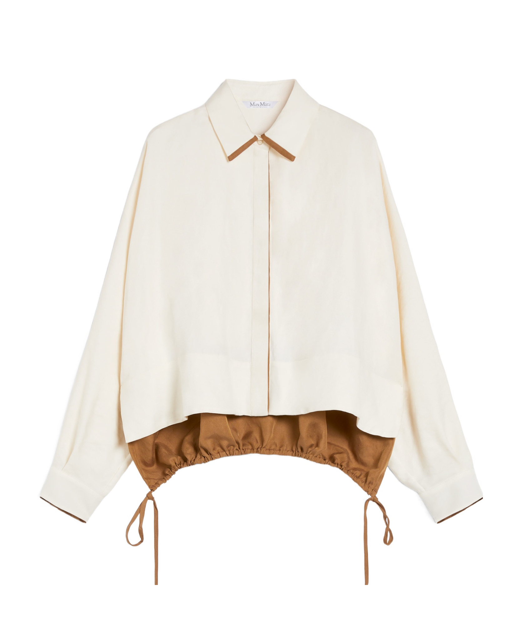 Max Mara Lapel Long Sleeve Shirt In White