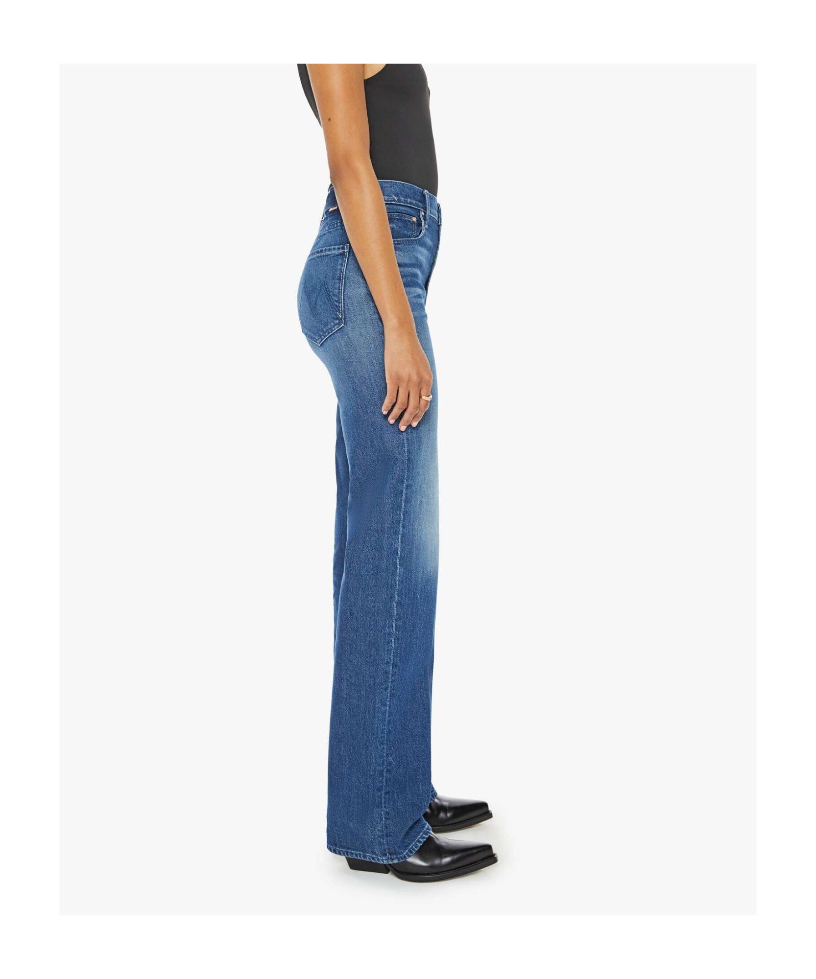 Mother The Rambler Zip Heel High Rise Jeans In Which Is Witch In Blue