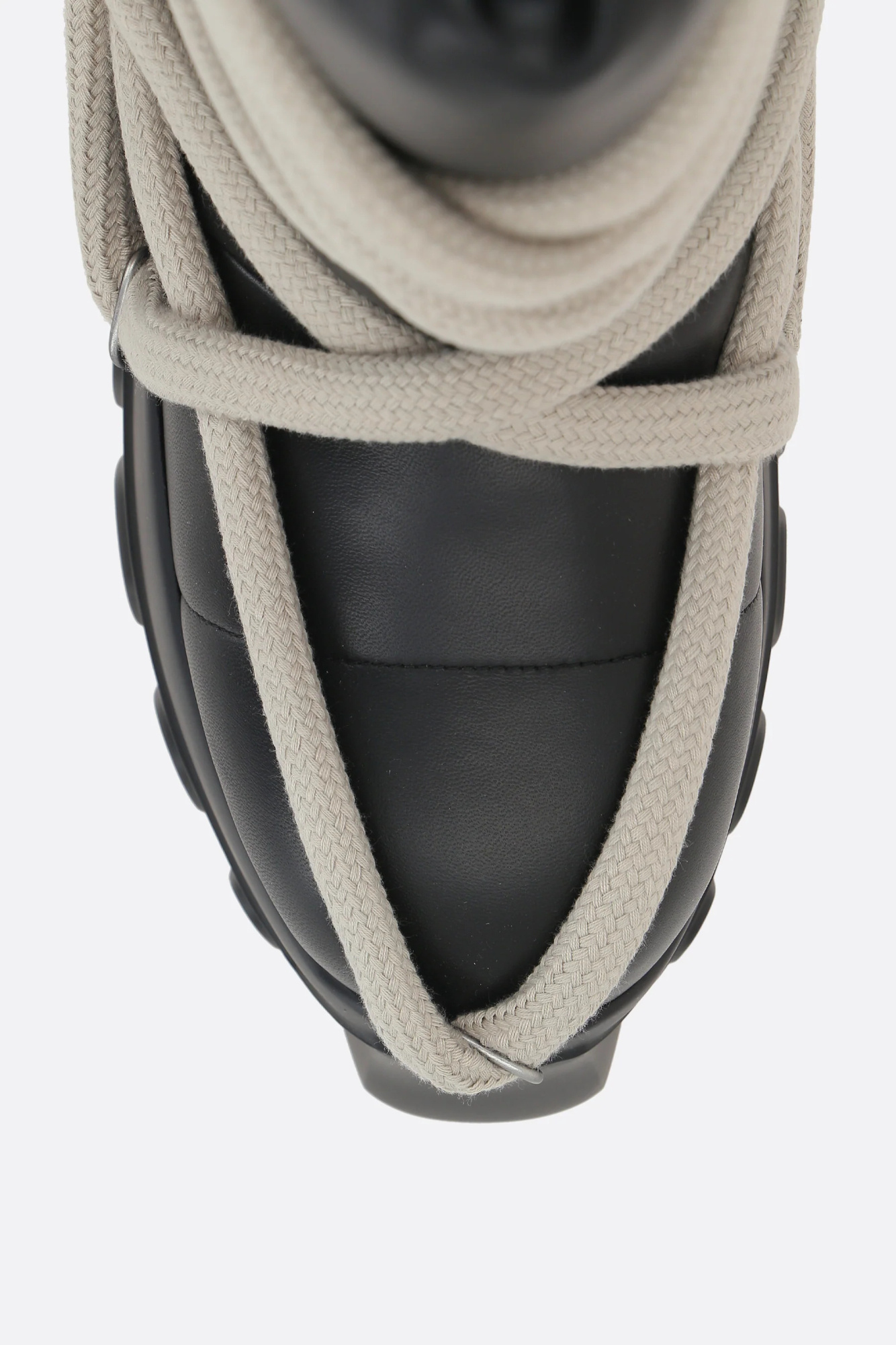 Rick Owens Quilted Padded Leather Lace-up Boots In Black