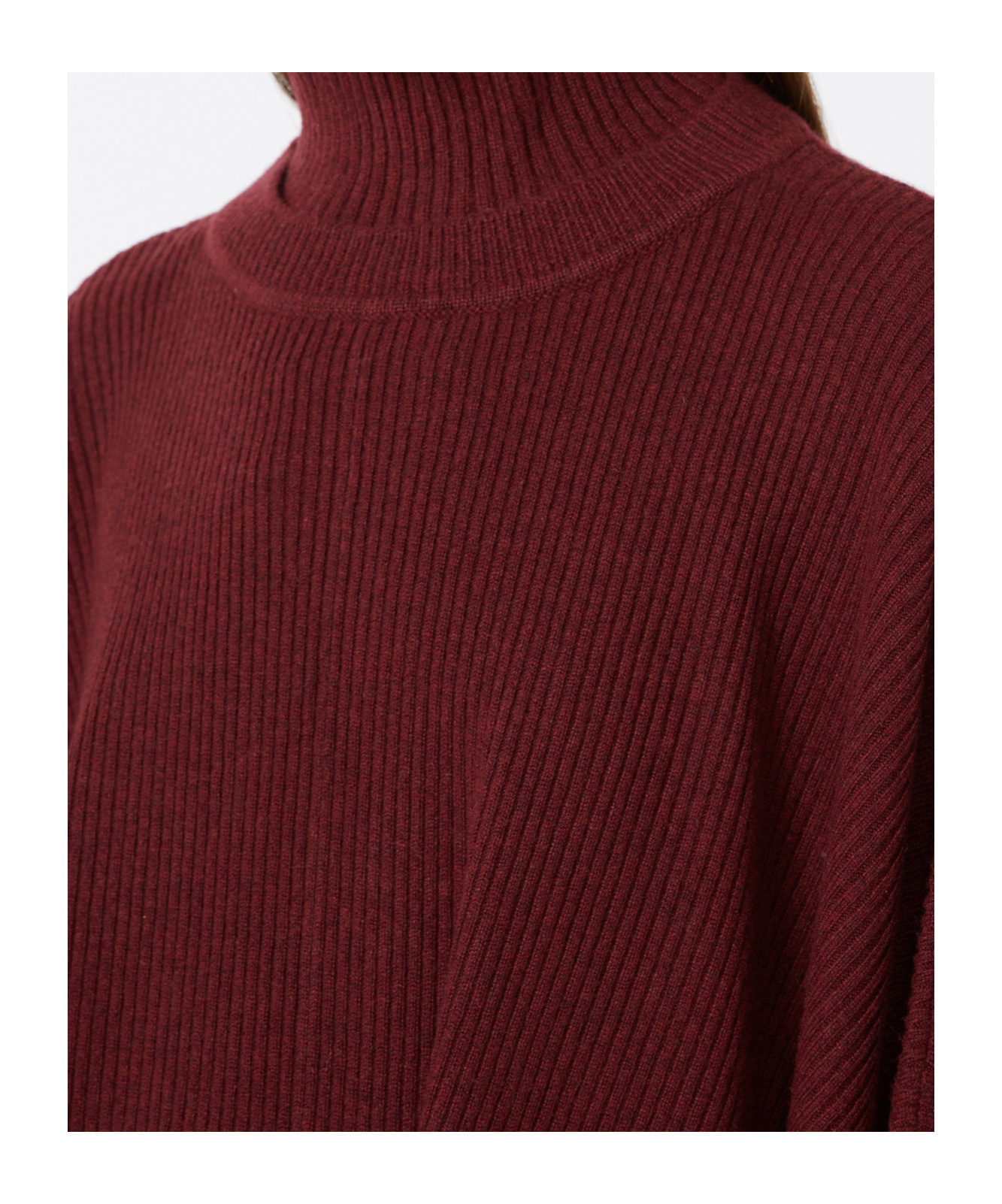 Max Mara Cashmere Cape In Burgundy