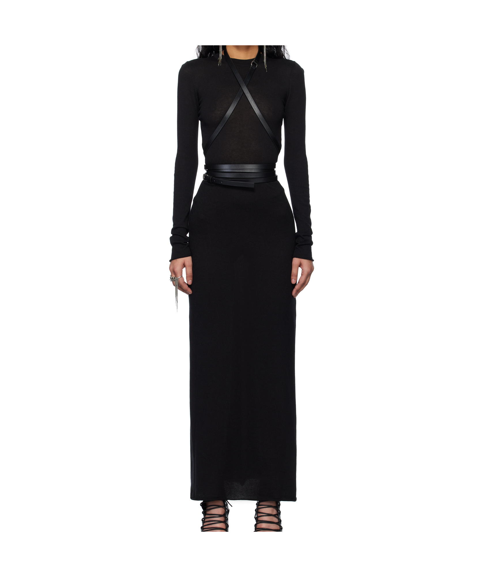 Ann Demeulemeester Long Sleeve Dress In Black