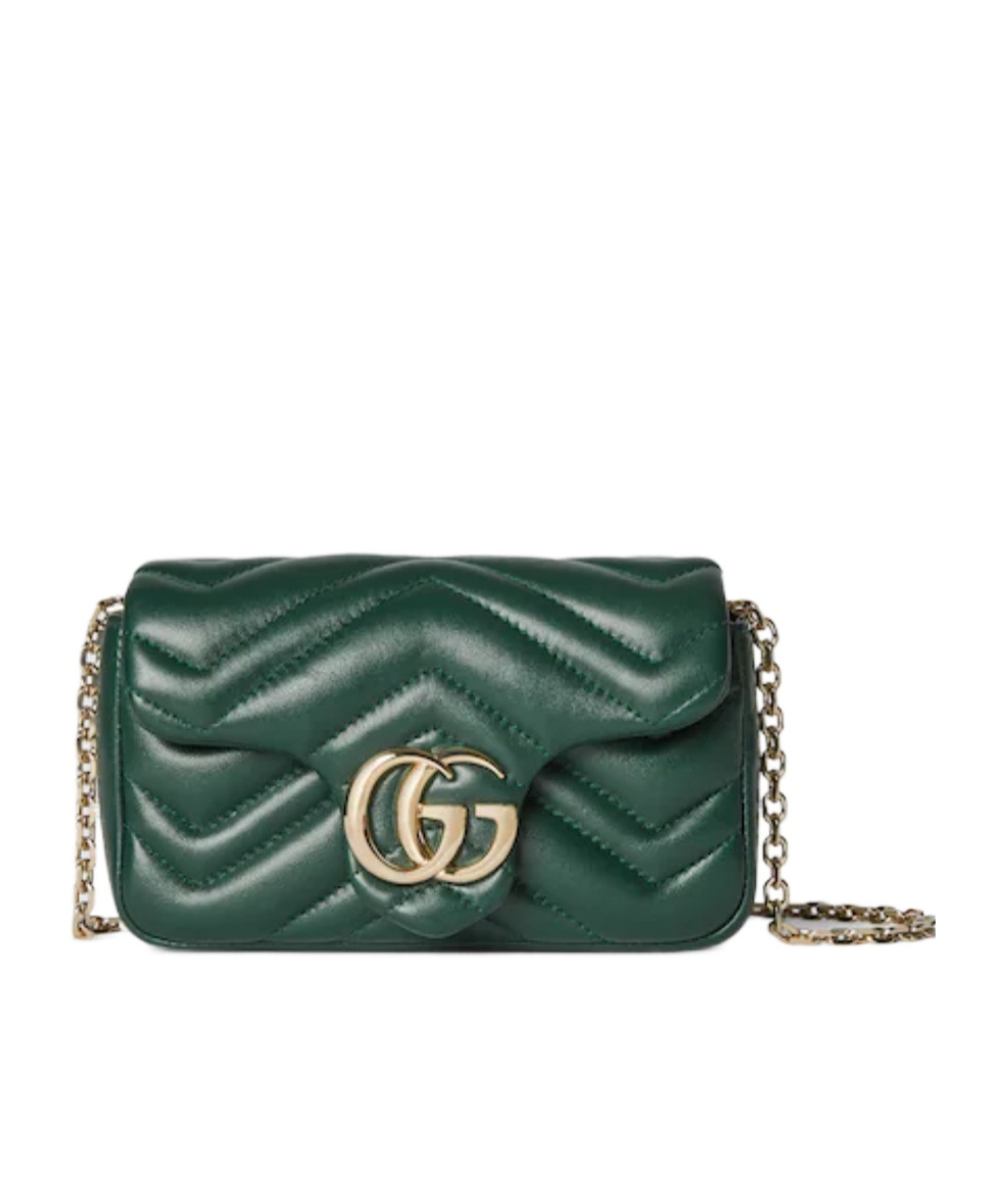 Gucci Gg Marmont Mini Shoulder Bag In Green