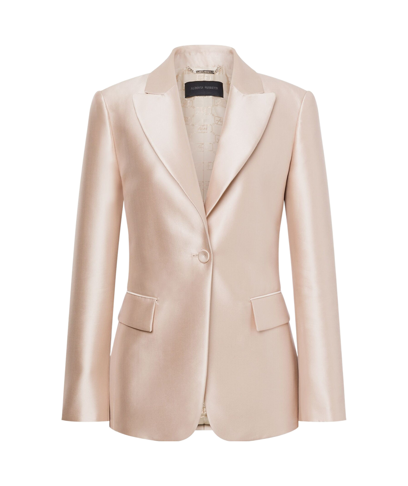 Alberta Ferretti Blazer Mikado In Nude