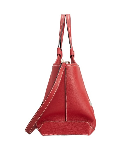 Roger Vivier Viv' Choc Mini Shopping Bag In Leather In Red