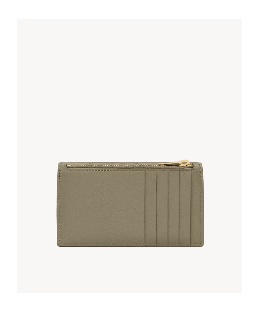 Saint Laurent Cassandre Fragments Flap Card Case In Lambskin