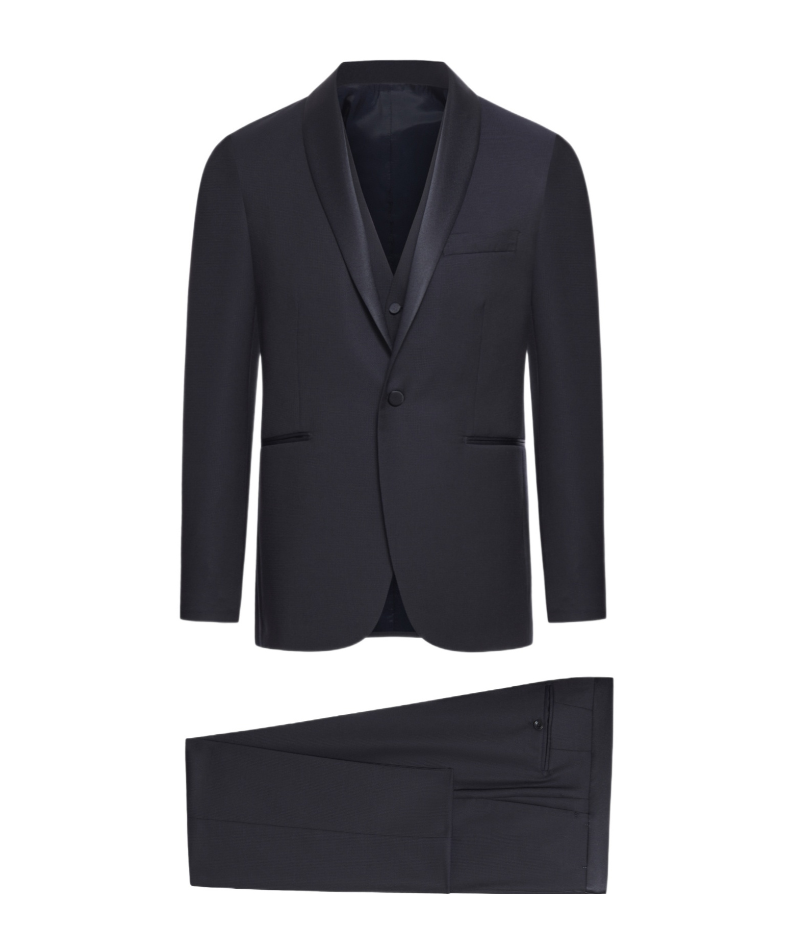 Tagliatore Wool Three-pieces Suit In Black