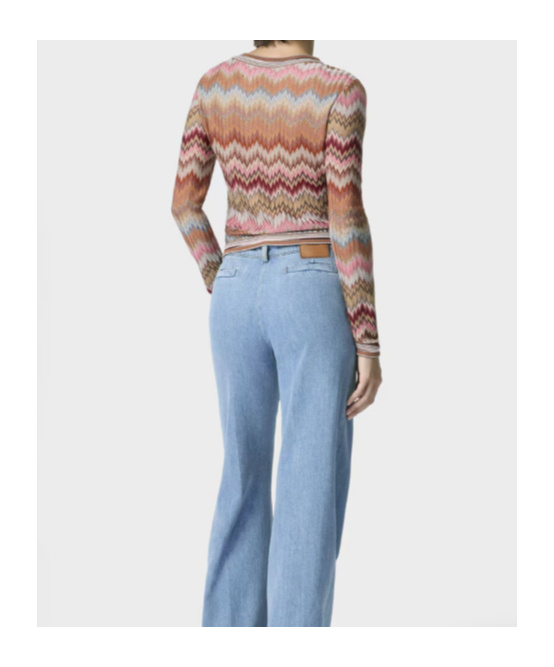 Missoni Snake-pattern Viscose Chevron Cardigan With Patch Pockets In Multi