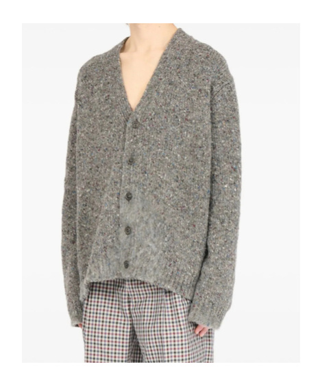 Maison Margiela Textured Button-up Cardigan In Gray