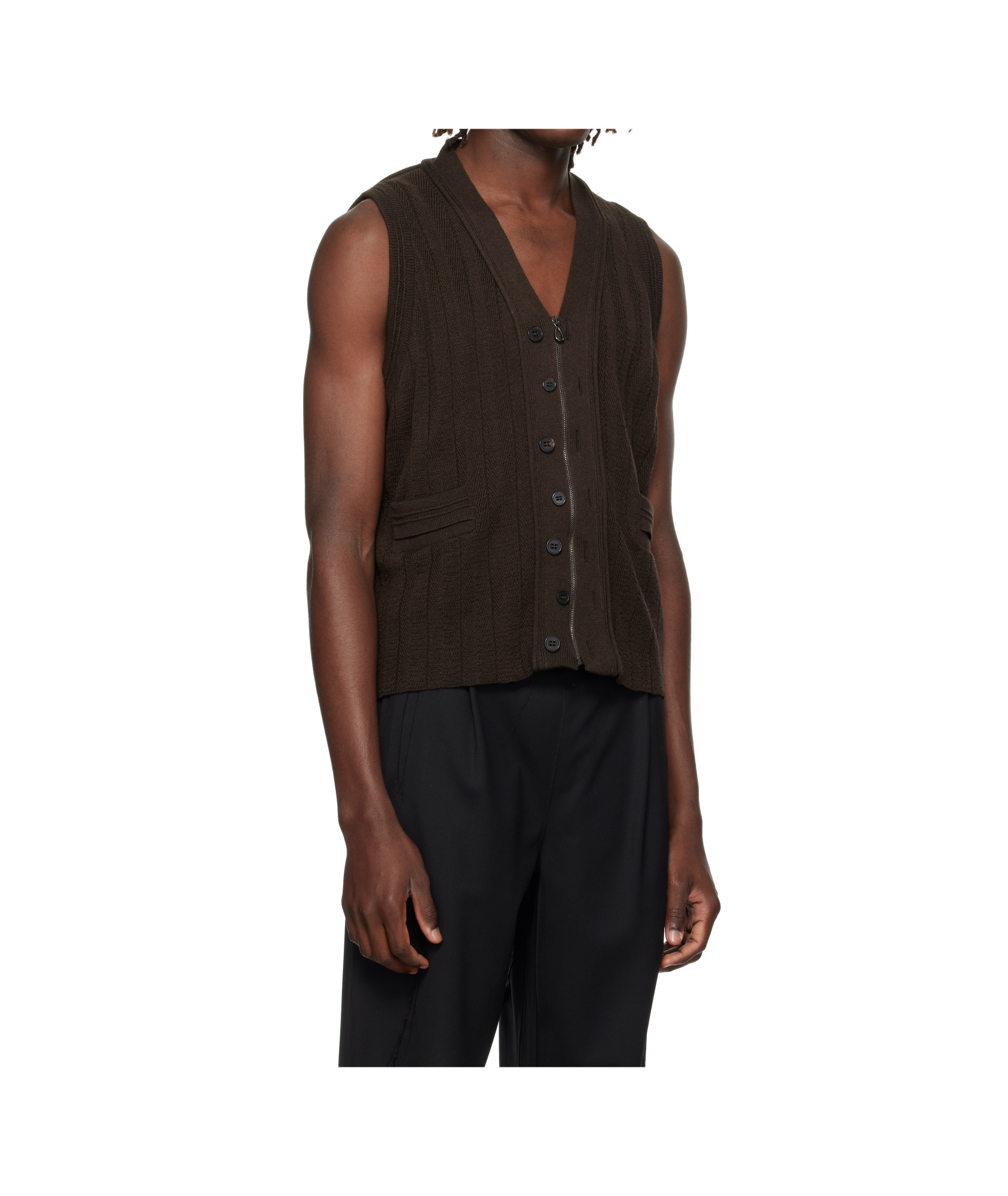 Kiko Kostadinov Zipper Vest In Black