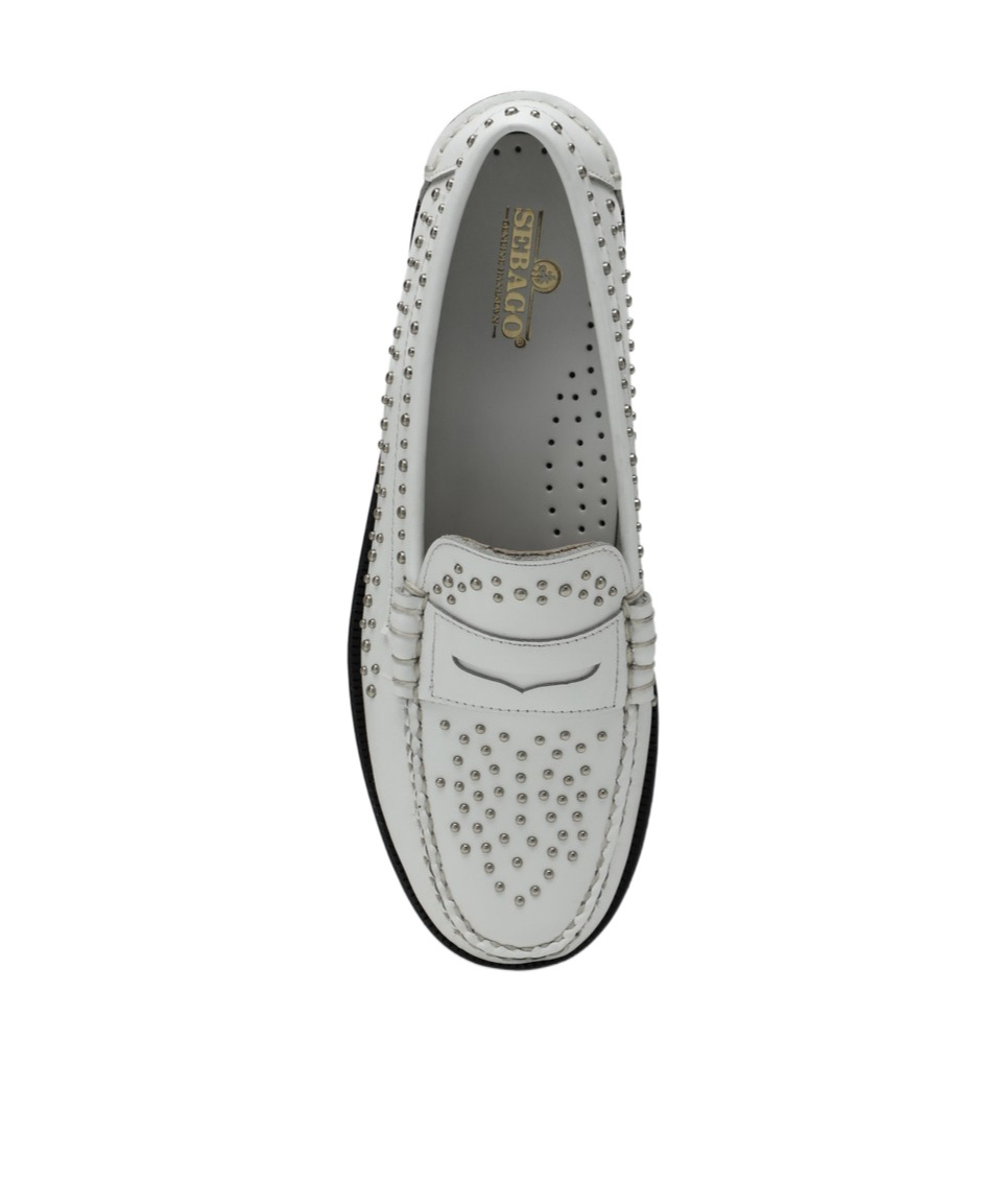 Sebago Classic Dan Loafer White With Studs