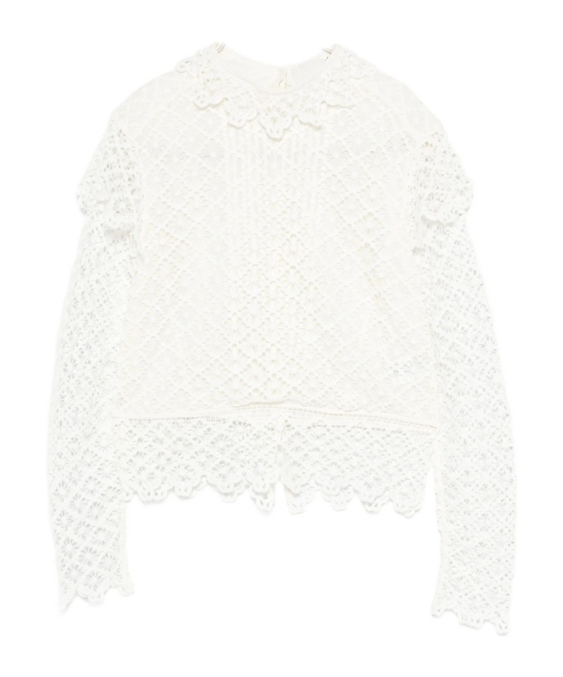 Isabel Marant Lace-pattern Long-sleeve Top In White