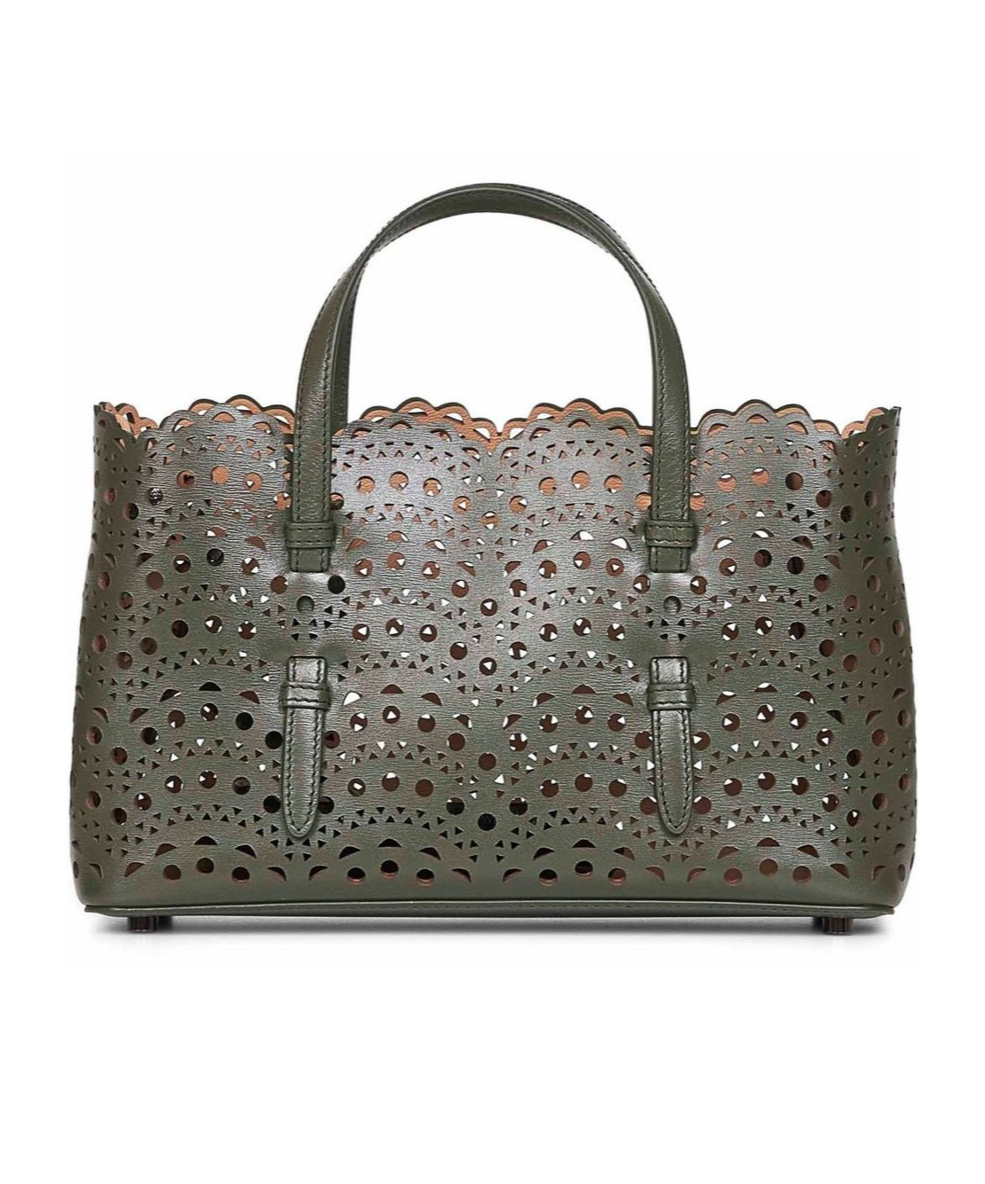 Alaïa Vienne Perforated Open Top Handbag In Green