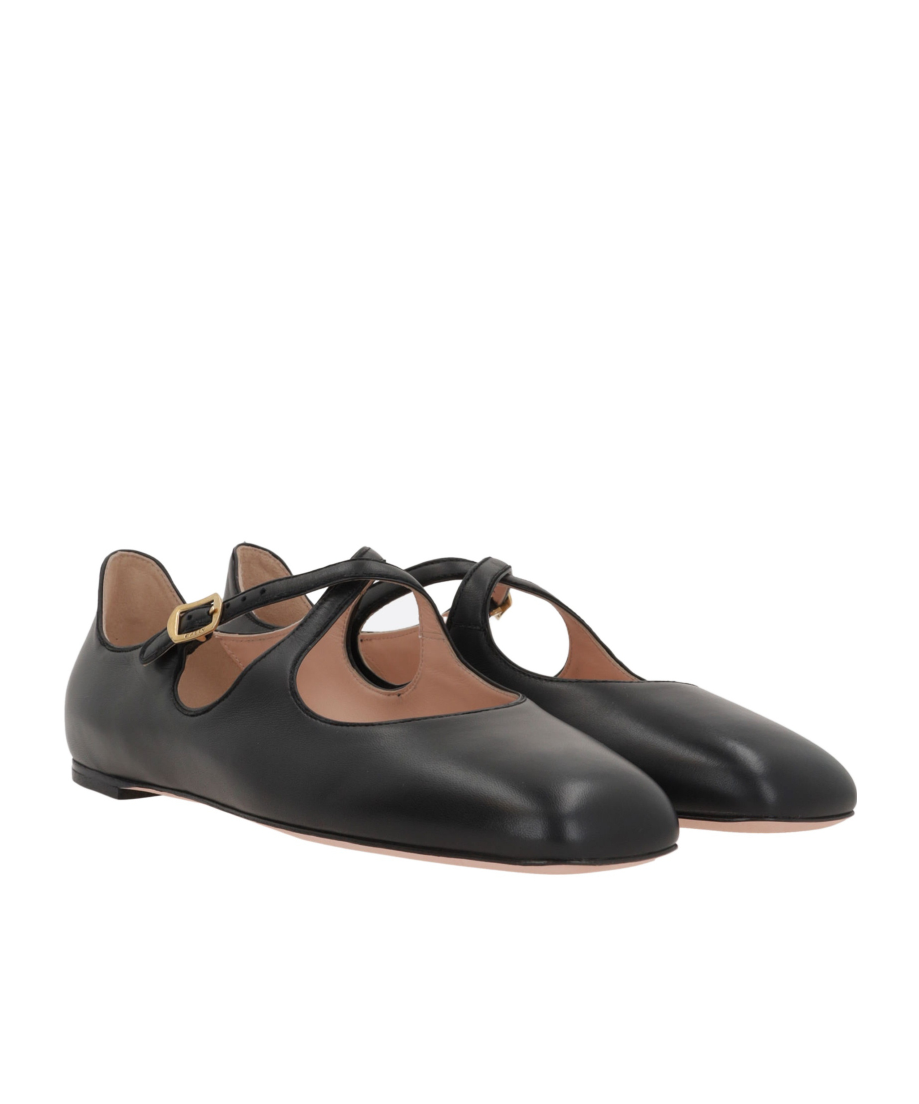 Bally Leather Cut-out Ballerinas Flat Sole In Black