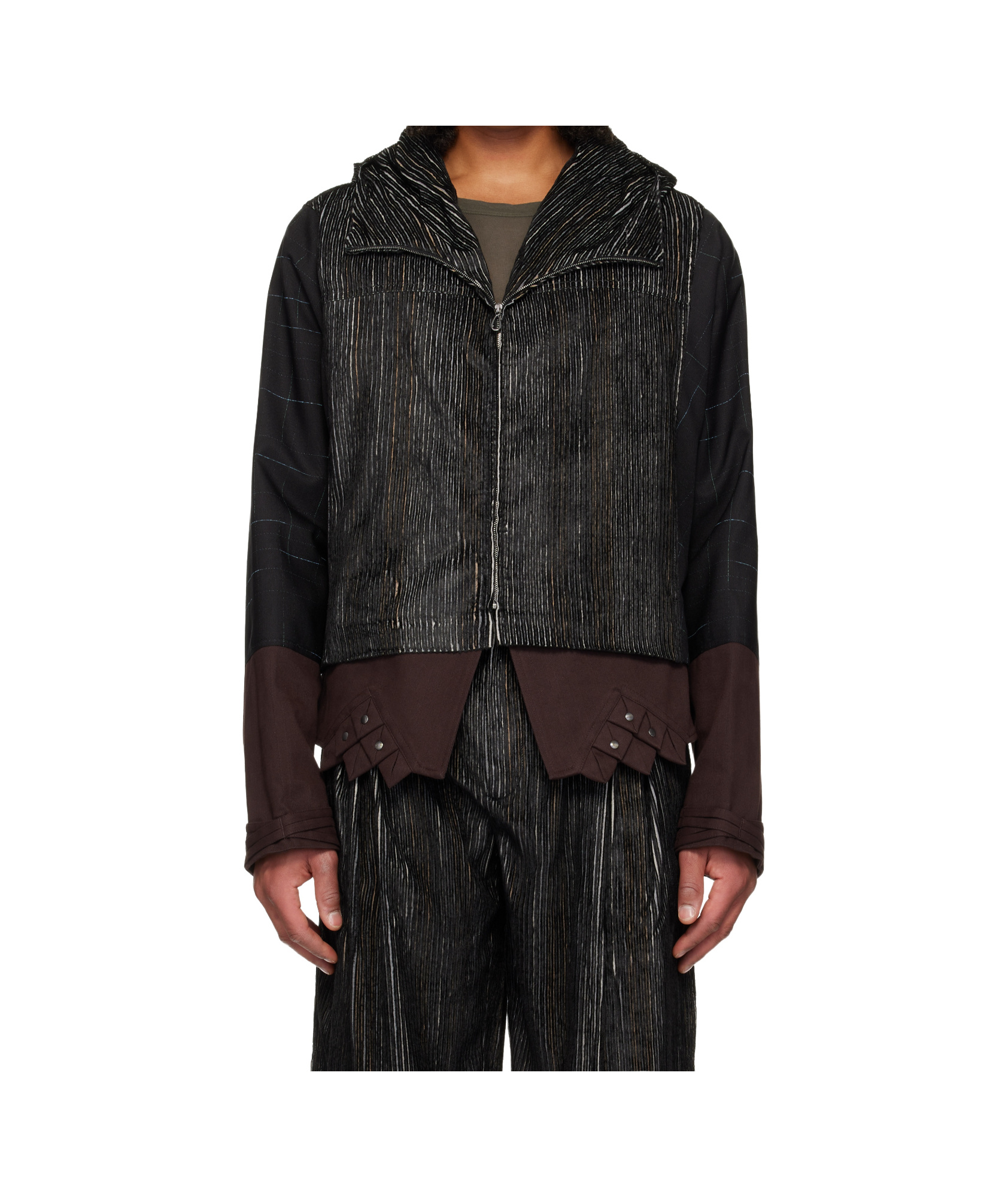 Kiko Kostadinov Estike Hooded Silk-blend Jacket In Black