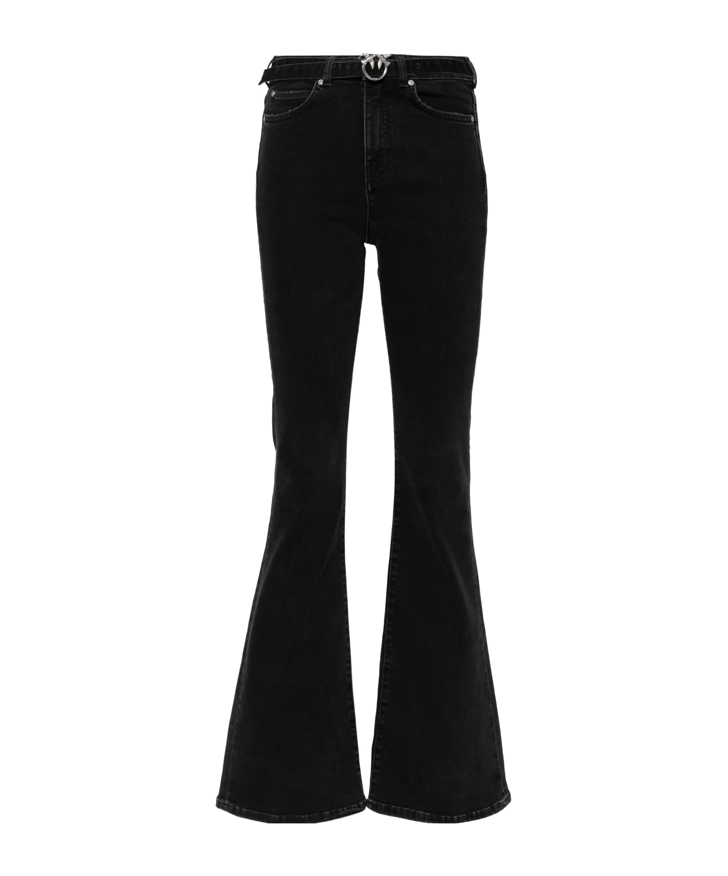 Pinko Flared Jeans Denim Black In Black