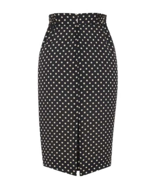 Saint Laurent Polka-dot Silk Skirt In Green