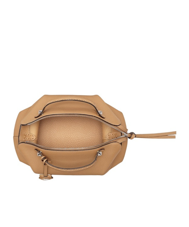 Fendi Cappuccino-colored Selleria Mini-bag With 156 Hand-sewn Stitches In Nude