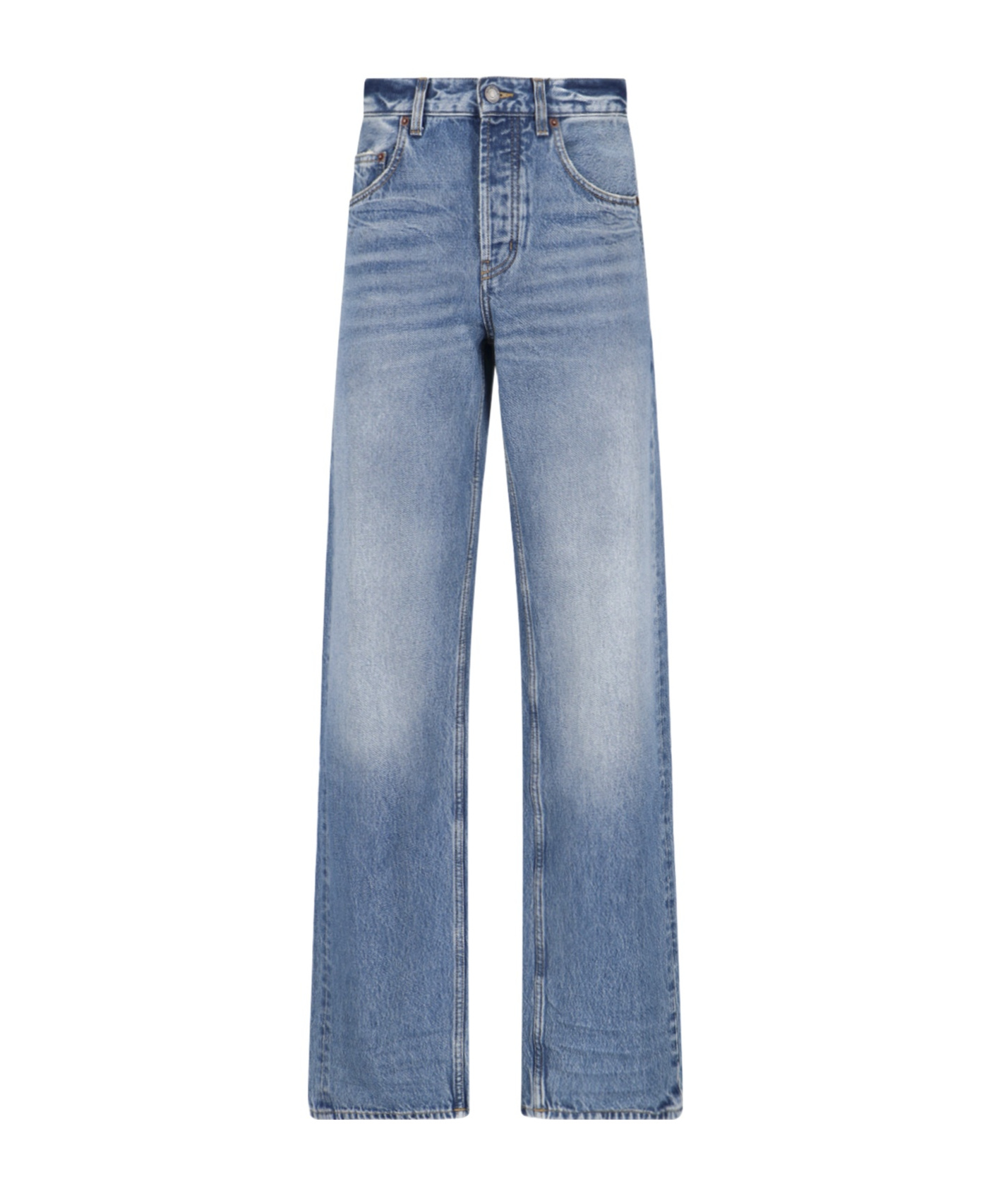 SAINT LAURENT LONG EXTREME BAGGY JEANS IN LAKE MEDIUM BLUE DENIM
