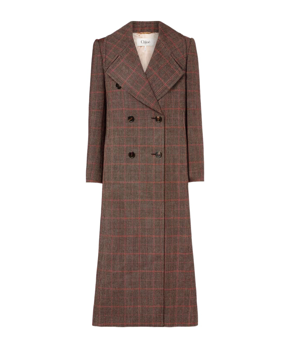 Chloé Long-sleeved Coat In Brown