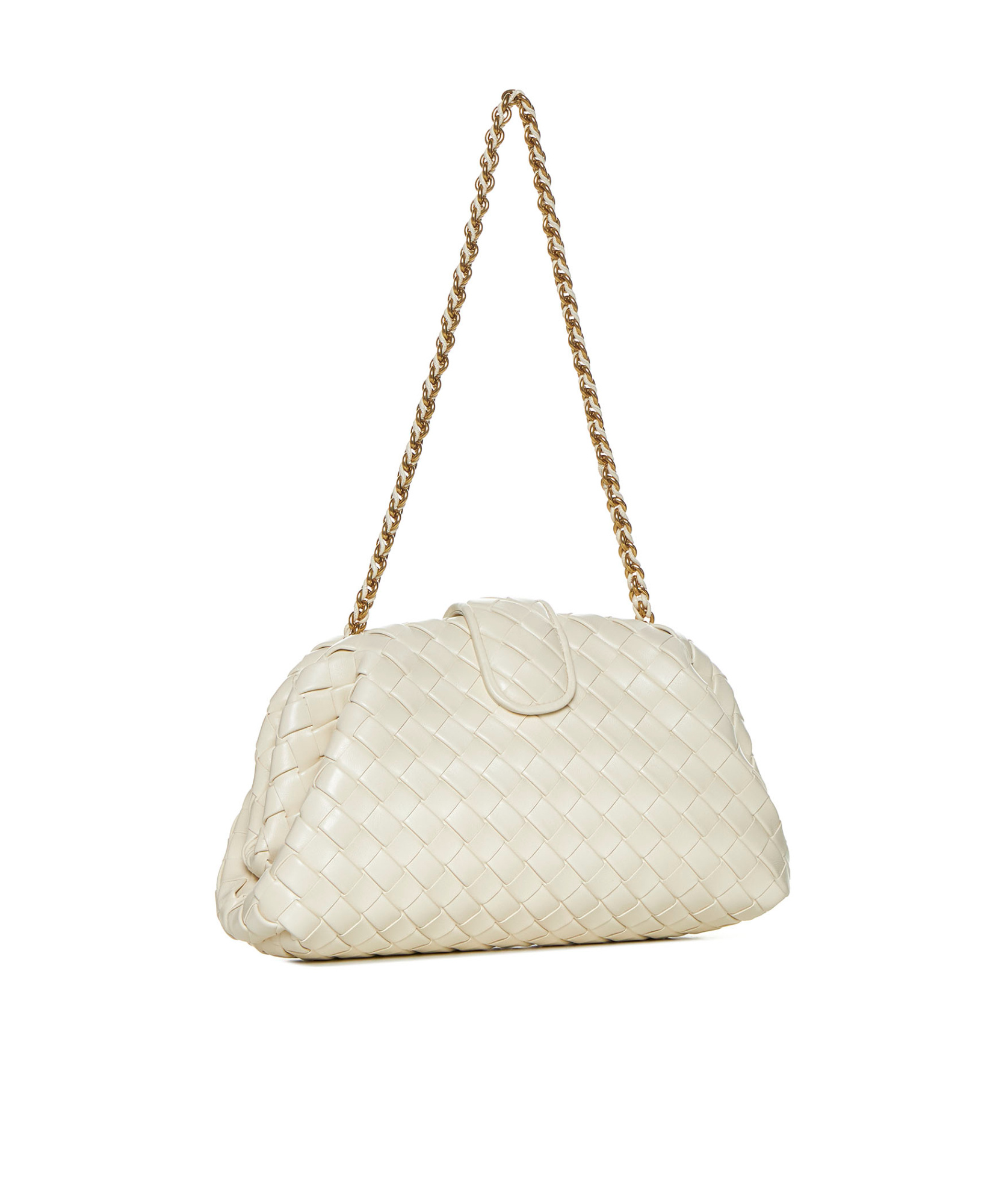 Bottega Veneta Lauren 1980 Teen Leather Clutch In White
