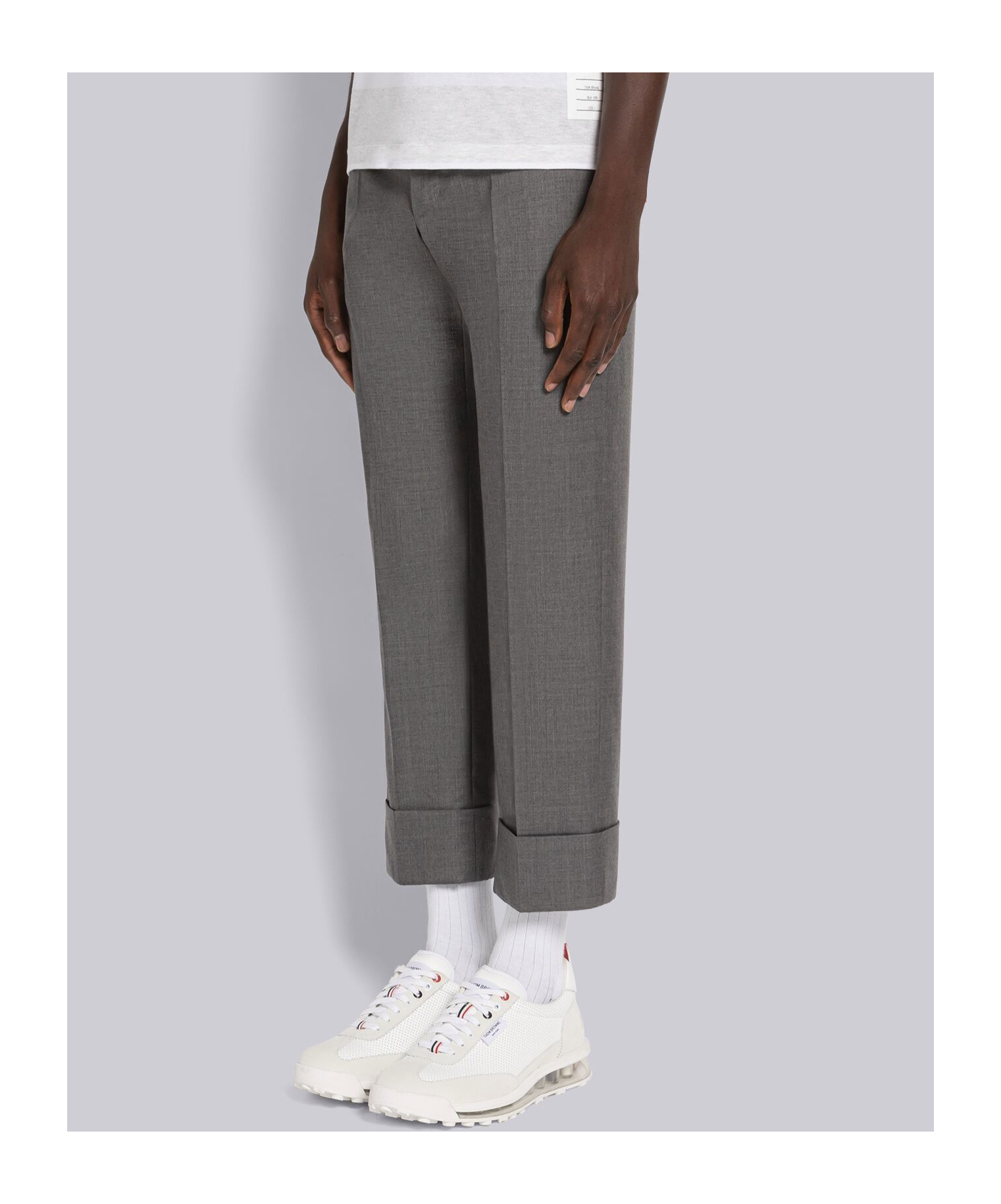 Thom Browne Rwb Stripe Low-top Sneakers In White
