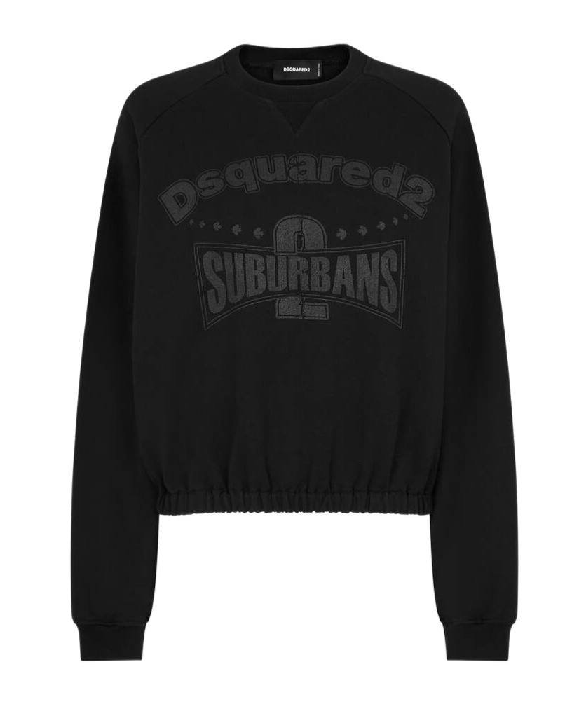 Dsquared2 Graphic-print Cotton Sweatshirt In Black