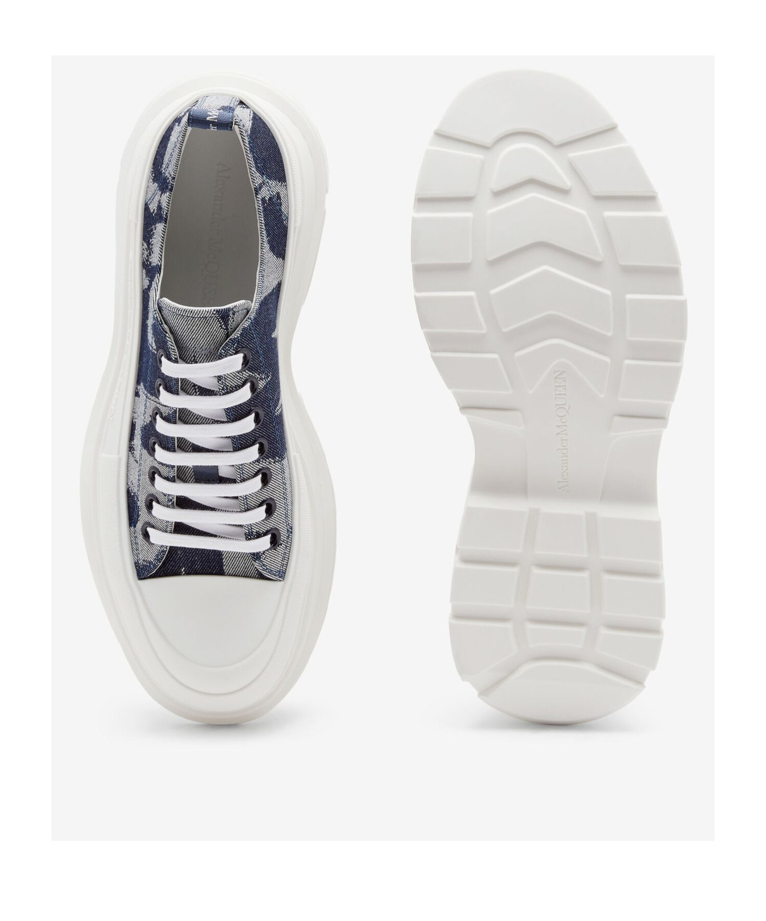 Alexander Mcqueen Graffiti Trad Slick Lace Up In White