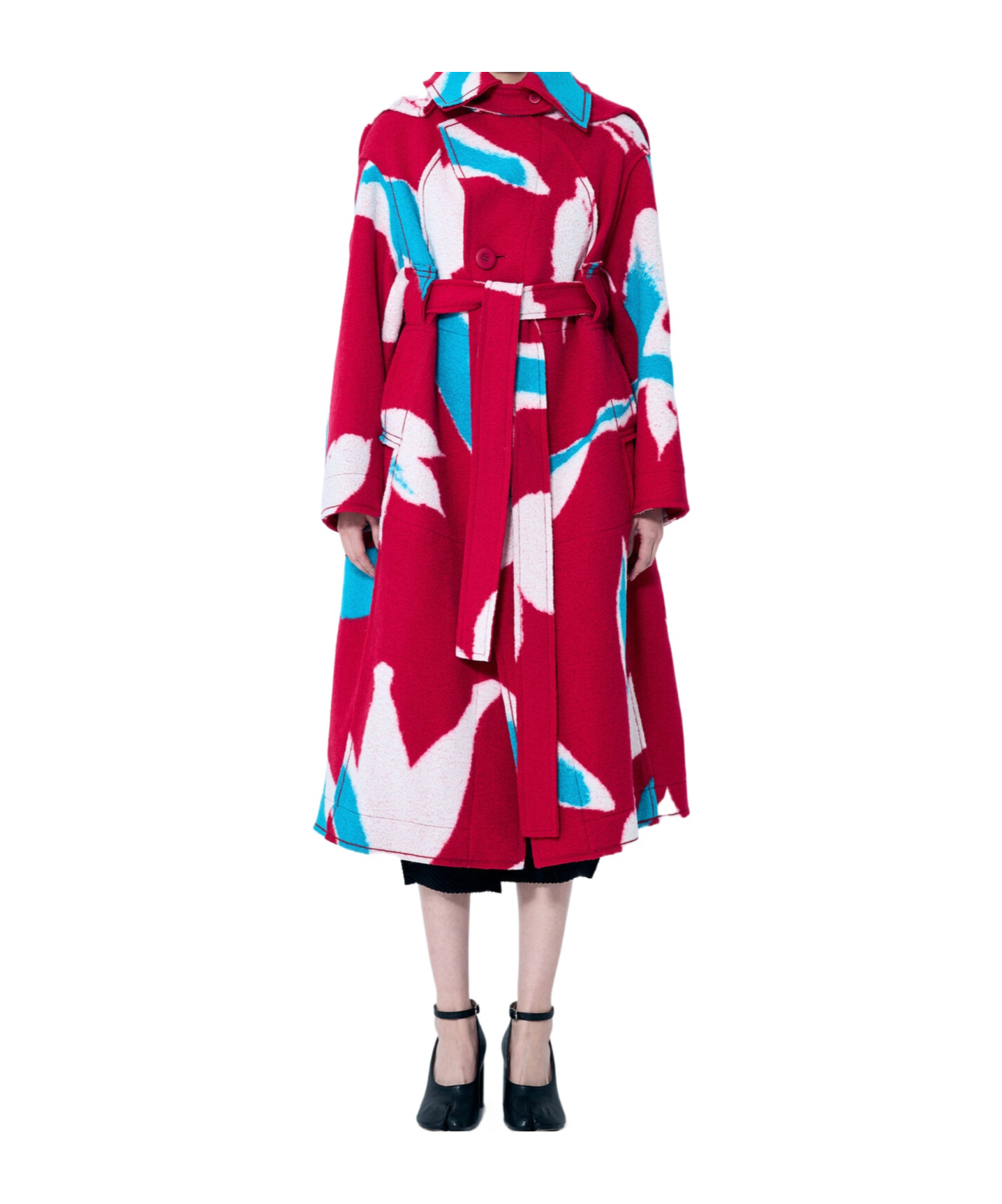 Issey Miyake Vigor Trench Coat In Red