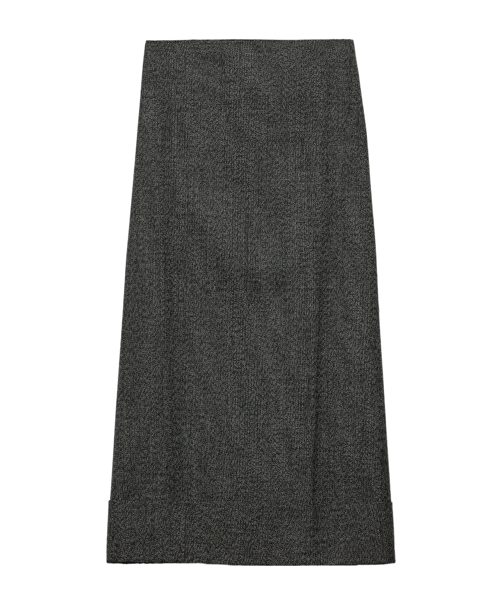 Prada Black/white Wool Weave Midi Skirt In Black