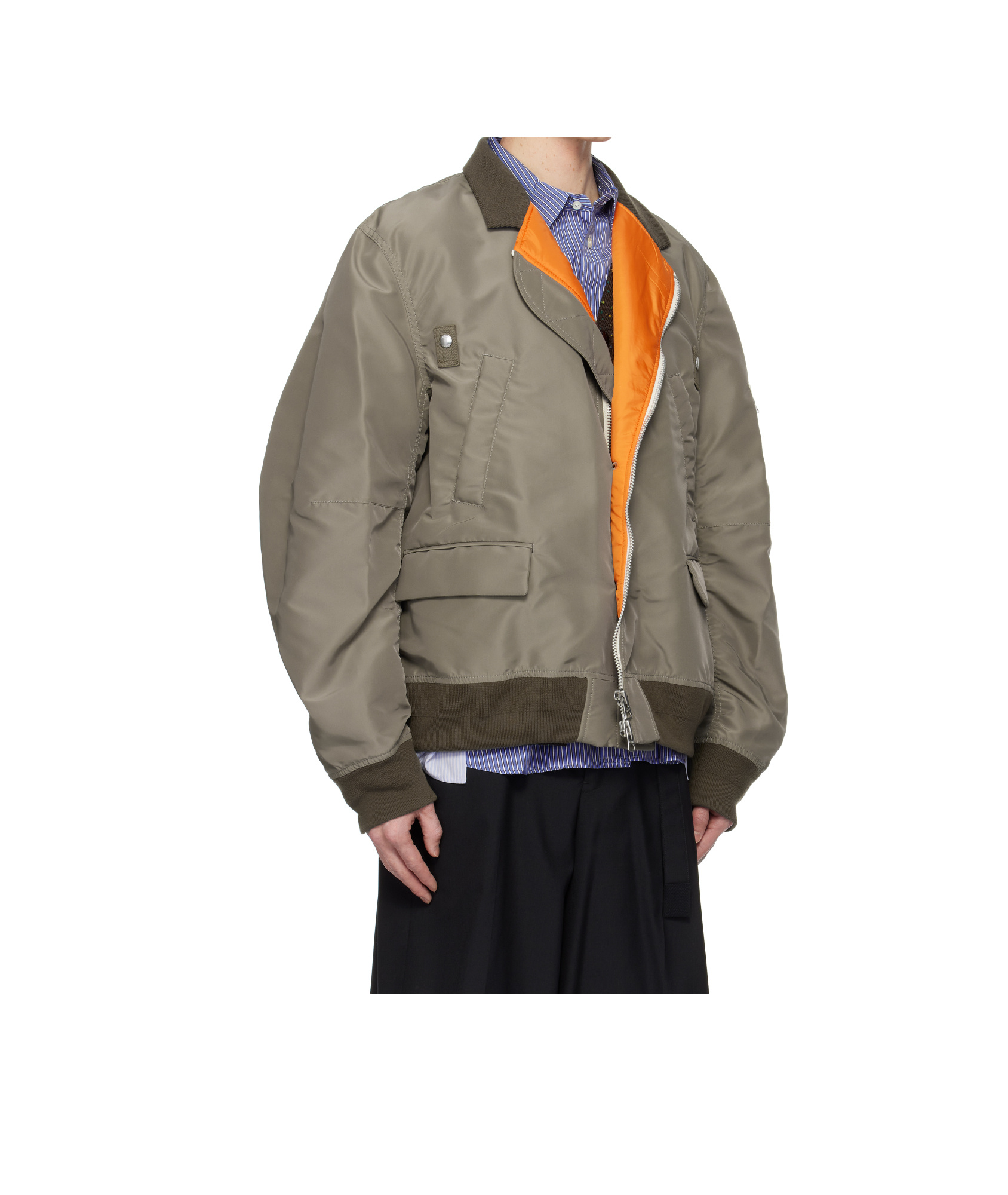 Sacai Twill Pilot Jacket In Gray