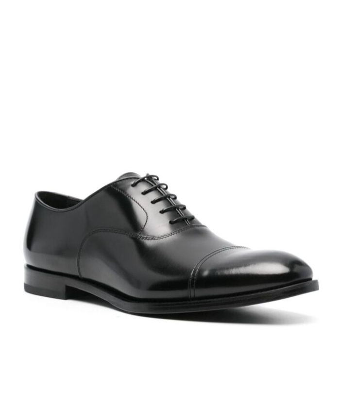 Doucal's Man Lace-up Shoes Black Size 7 Soft Leather In Black