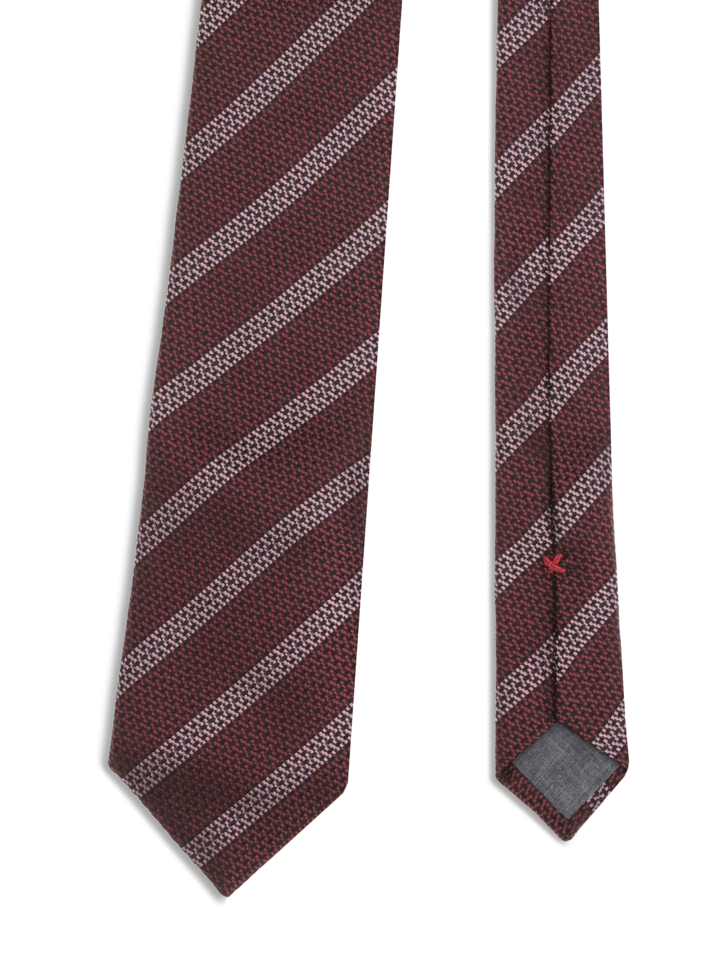 Brunello Cucinelli Striped Silk Tie In Red