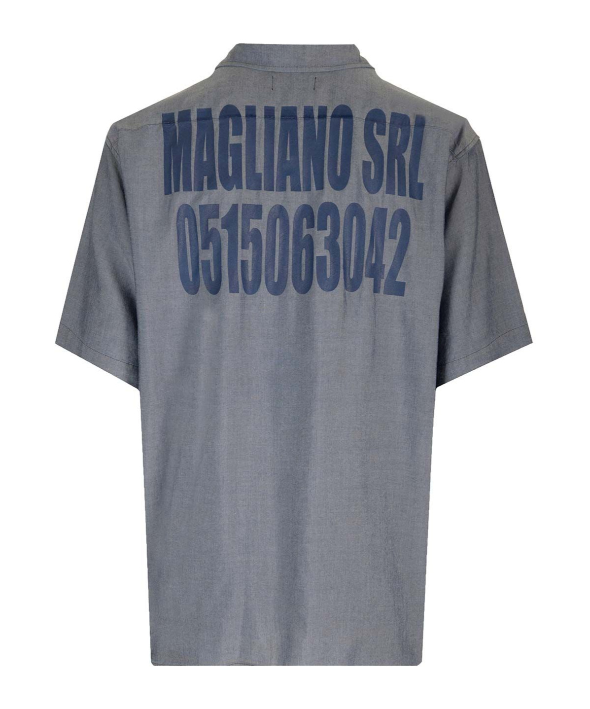 Magliano Man Shirt Slate Blue Size L Lyocell In Gray