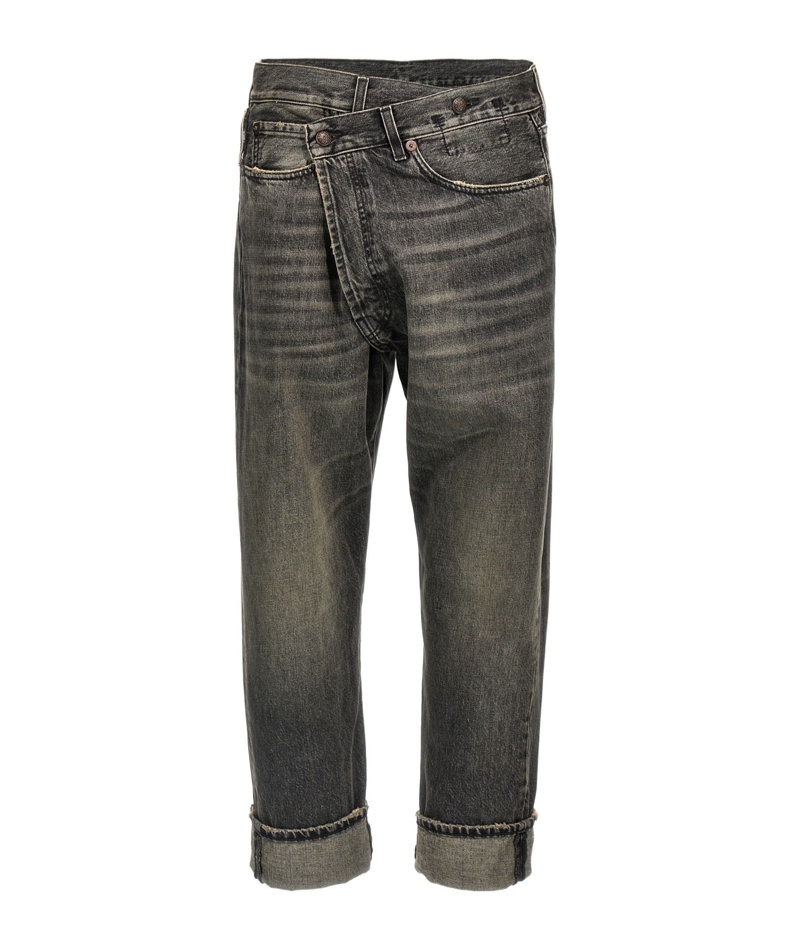 R13 Asymmetrical Jeans In Black
