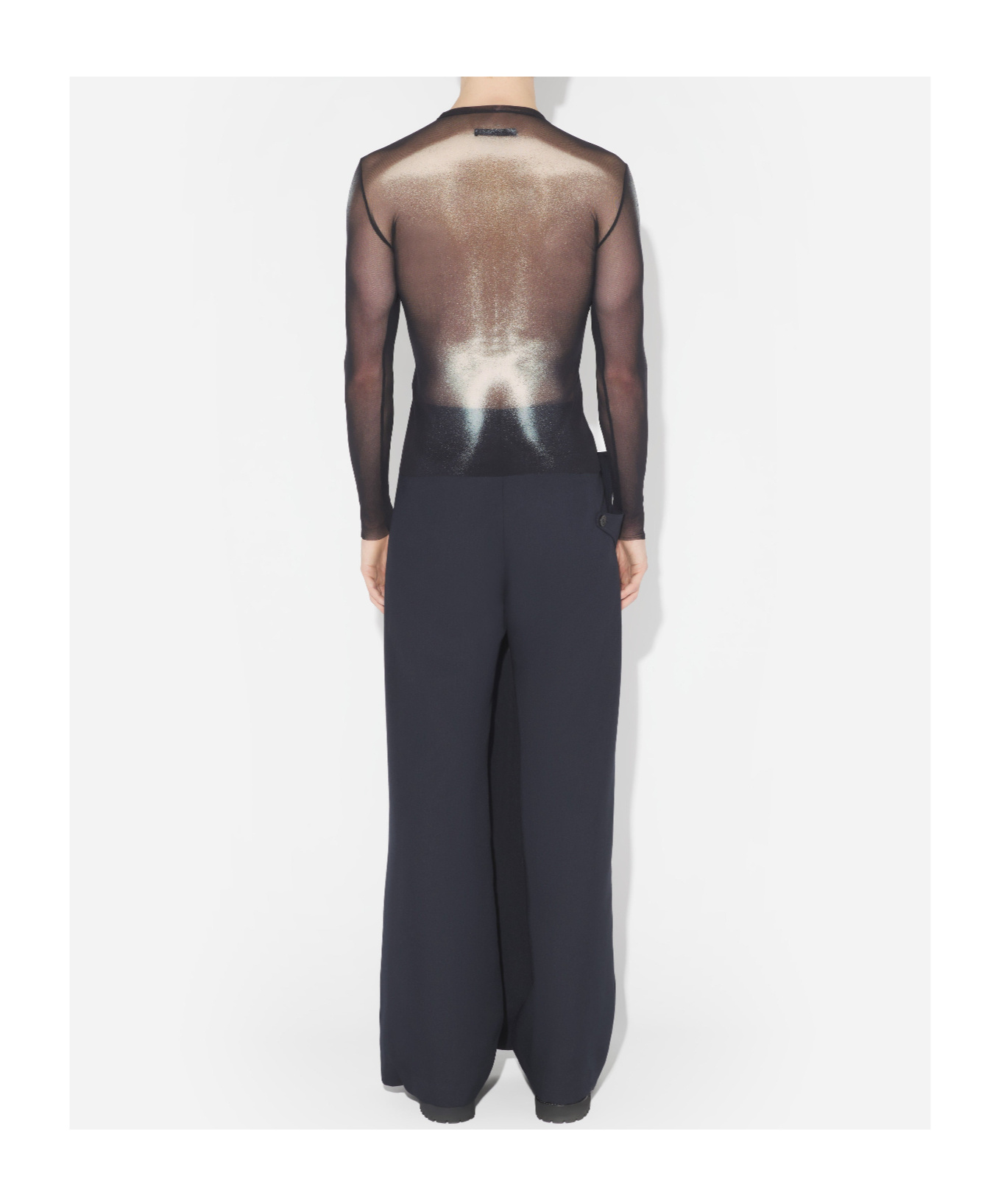 Jean Paul Gaultier Top Long Sleeve Silver Dust Woman Black In Gray