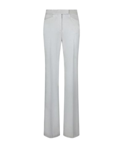 Tom Ford Lustrous Barathea Tailored Tuxedo Wide Leg Pants In Gray
