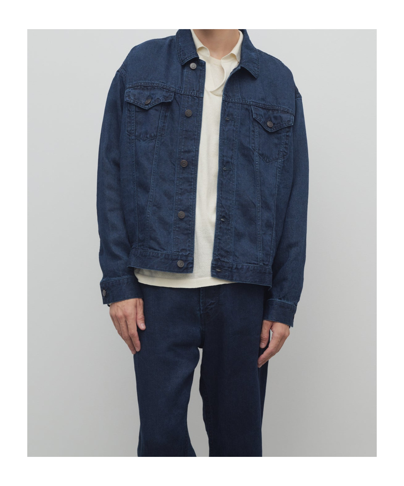 The Row Seb Long-sleeved Denim Jacket In Black