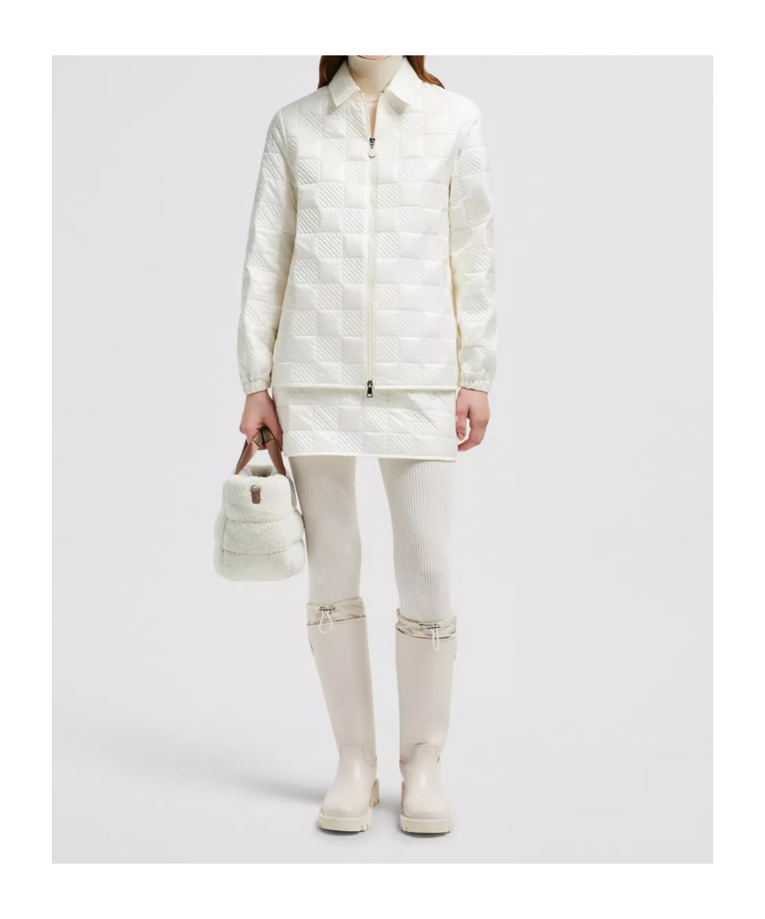 Moncler Logo-patch Quilted Jacket In White