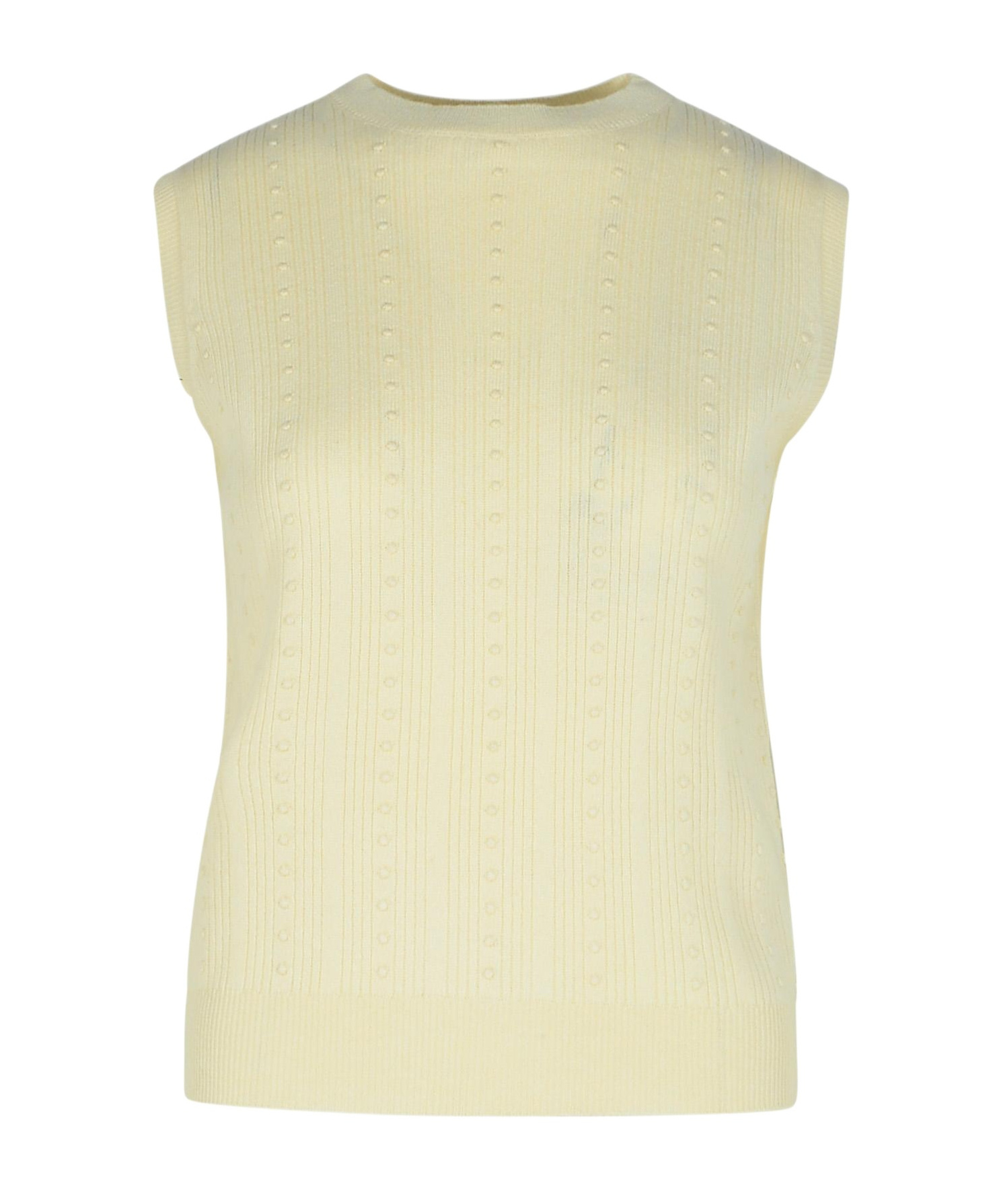 Shop Fabiana Filippi Crew Neck Knitted Vest In Nude