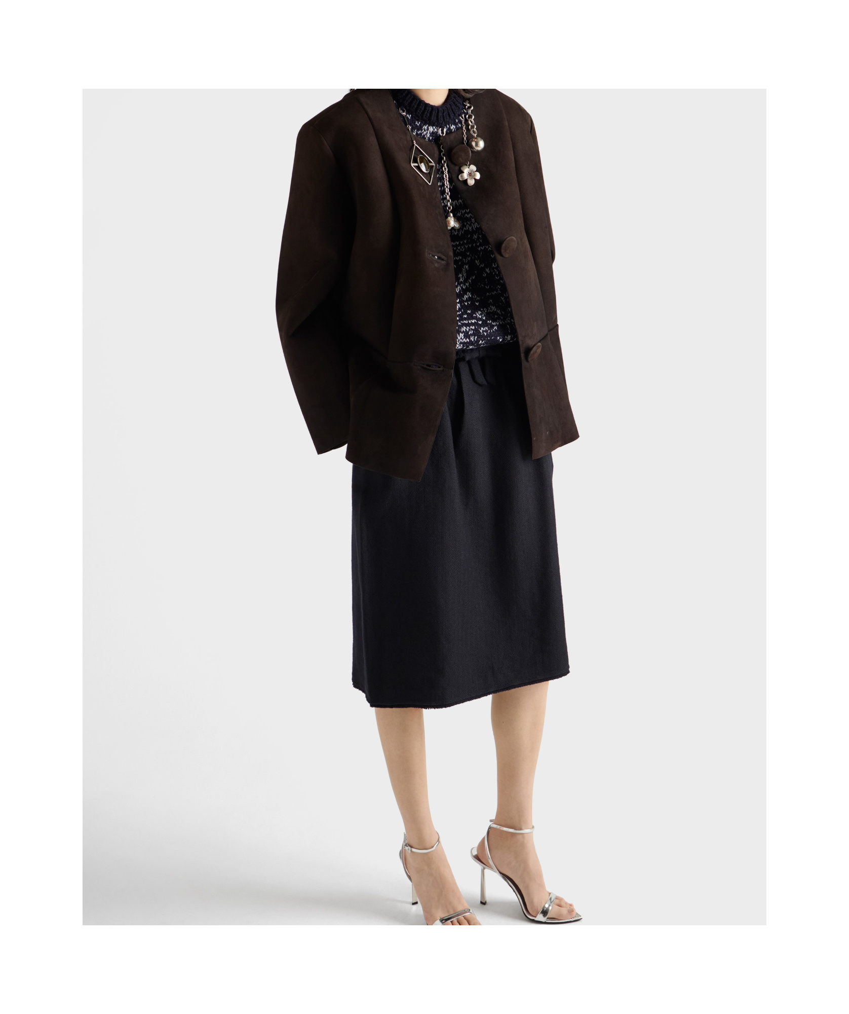 Prada Bonded Suede Jacket In Brown