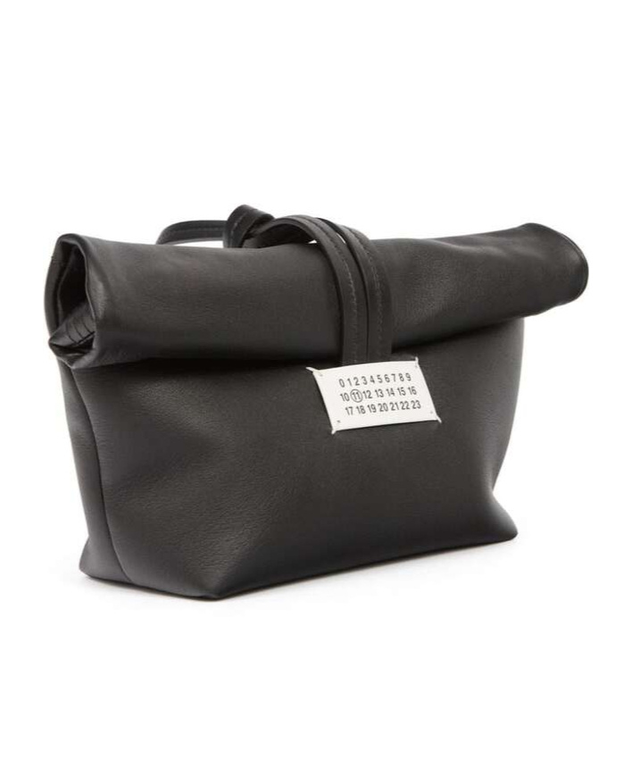 Maison Margiela Rectangular Leather Clutch Loop Handle In Black